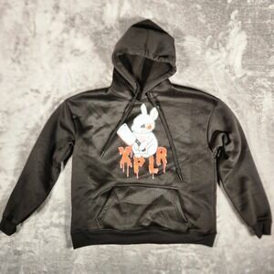XPLR Rabbit Sam Colby Hoodie Black Hooded Streetwear Bunny Cotton Sweatshirt